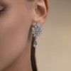 Серьги из серебра с топазами и фианитами «Ледяной цветок» SOKOLOV (арт.94-321-00111-1)
