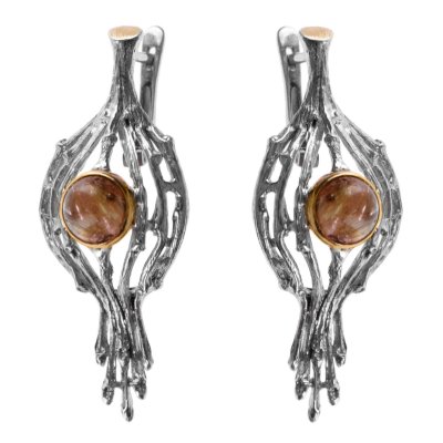 Серебряные серьги BEAVERS с кварцем 2160rkv