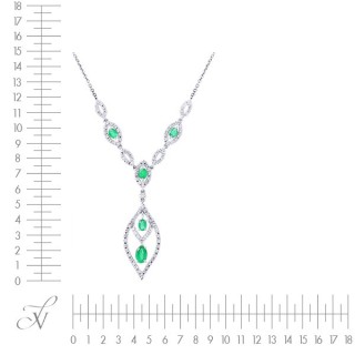 Ожерелье с бриллиантами и изумрудами «Изумрудное созвездие» MY JEWELS (арт.KR2113N-W_E-16_EM_WG)