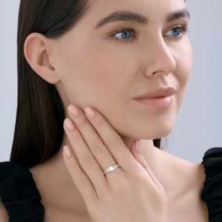 Кольцо из серебра с фианитом «Сверкающий Вихрь» Соколов (арт.94014640)