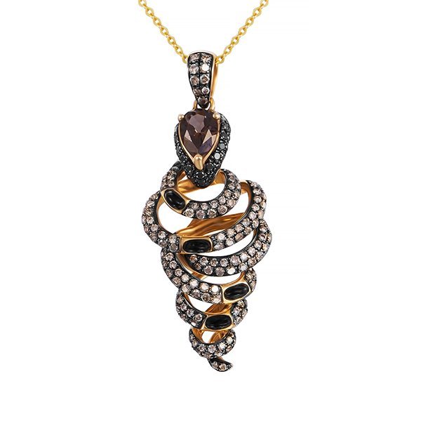 Цепь из золота с бриллиантом и ониксом (Арт.pt-31644_tsp_db_dn_ox_sq_yg)