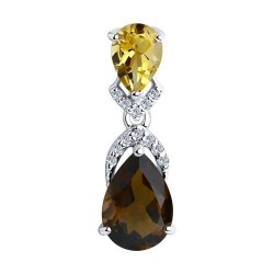 Подвеска из серебра с миксом камней (Арт.92030419)