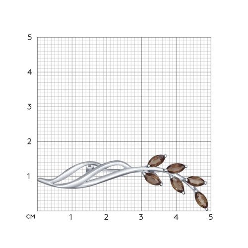 Брошь из серебра с раухтопазами (Арт.92040047)