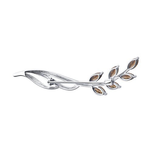 Брошь из серебра с раухтопазами (Арт.92040047)