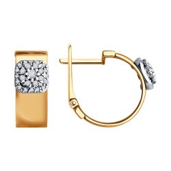 Серьги из комбинированного золота с бриллиантами (Арт.1022274)
