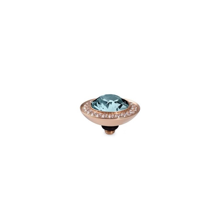 Шарм с кристаллом аквамарин Tondo Deluxe Aquamarine Qudo (арт.6472)