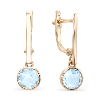 Серьги золотые с топазом swiss «Ледяное Сияние» Magic Stones (арт.02-1-677-1300-010)