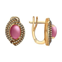 Серьги из золота с бриллиантами и рубинами (Арт.4020694)