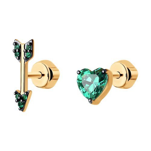 Серьги из золочёного серебра с фианитами (Арт.93022360)