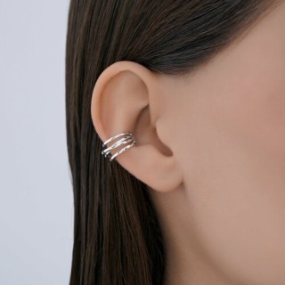 Серьга из серебра 925 без вставок «Линии свободы» Соколов (арт.9417)