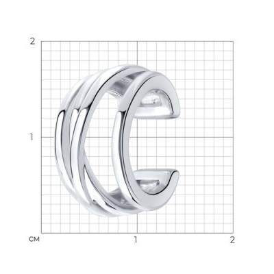 Серьга из серебра 925 без вставок «Линии свободы» Соколов (арт.9417)