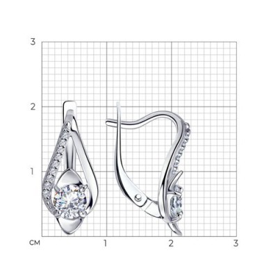 Серьги серебряные с фианитами «Лунный Водопад» Соколов (арт.00731)
