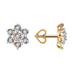 Серьги из комбинированного золота с бриллиантами (Арт.51-222-00959-2)