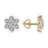 Серьги из комбинированного золота с бриллиантами (Арт.51-222-00959-2)