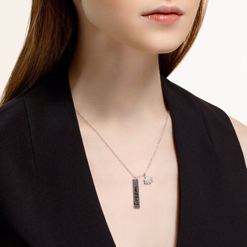 Колье из серебра с фианитами и эмалью (Арт.94-170-01025-1)