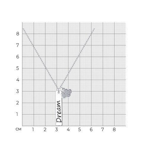 Колье из серебра с фианитами и эмалью (Арт.94-170-01025-1)
