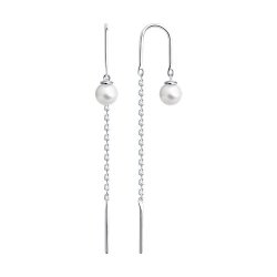 Серьги из серебра с жемчугом (Арт.94-323-01495-1)