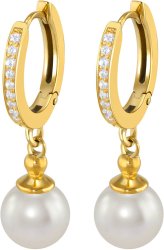 Серьги из серебра с жемчугом и кристаллом swarovski (Арт.aas-4-a-8-1-g)