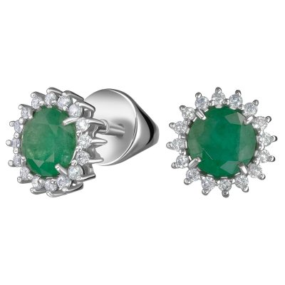 Серьги из белого золота с изумрудами и бриллиантами «La Nordica Aurora» La Nordica (арт.09-12-8000-07482)