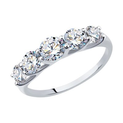 Кольцо из белого золота с фианитами (Арт.017146-3)