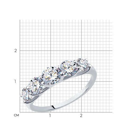 Кольцо из белого золота с фианитами (Арт.017146-3)