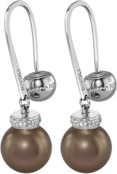Серьги из серебра с жемчугом и кристаллом swarovski (Арт.abs-9-12-33-s)