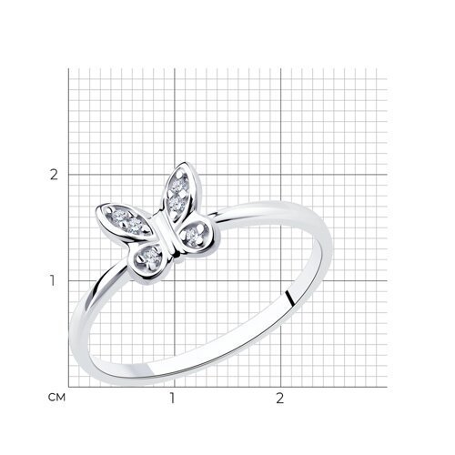 Кольцо из серебра с фианитами (Арт.94013372)