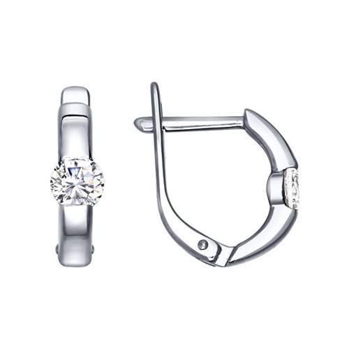 Серьги из серебра с фианитами (Арт.94020415)