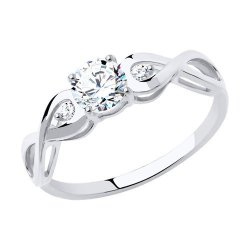 Кольцо из белого золота с фианитами (Арт.017154-3)
