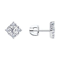 Серьги из серебра с фианитами (Арт.94025071)