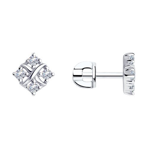 Серьги из серебра с фианитами (Арт.94025071)