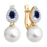 Серьги золотые пробы 585 с миксом камней (Арт.79-20096)