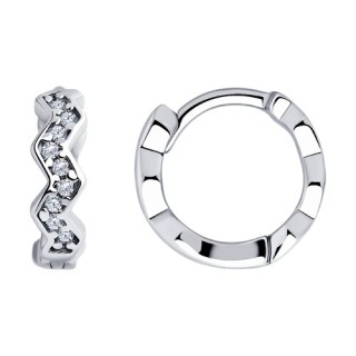 Серьги из серебра с фианитами «Волна сияния» Соколов (арт.94025970)