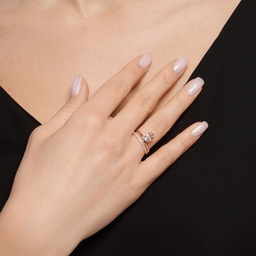 Кольцо золотое пробы 585 с горным хрусталем (Арт.716352)