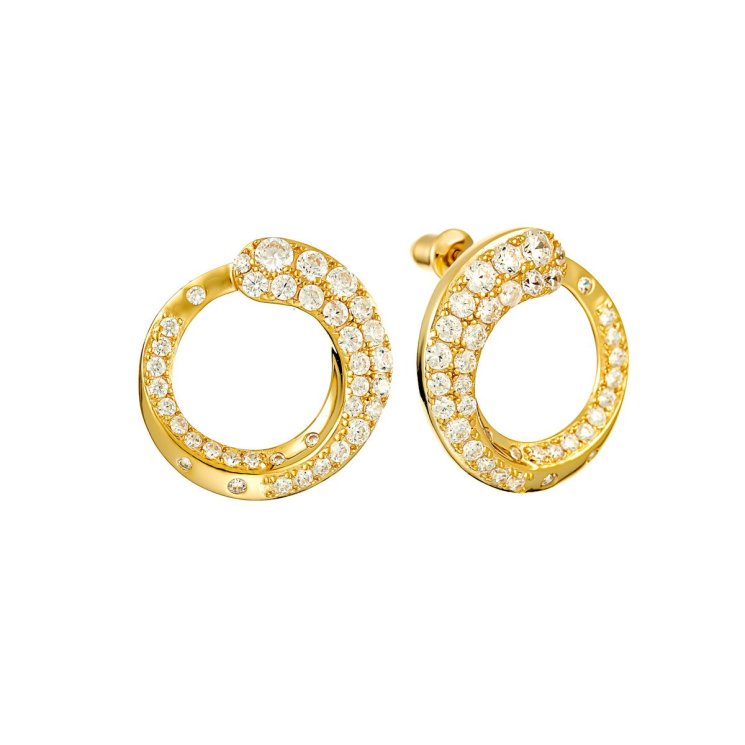 Серьги из серебра с фианитом (Арт.cz-e2536-1-x-l-x-x-w)