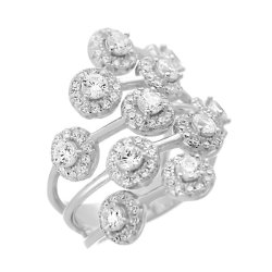 Кольцо из серебра с куб. цирконием (Арт.cz-r00900-x-w-w-x-w)