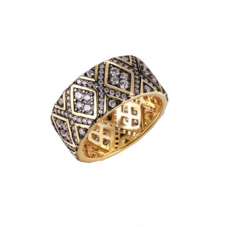 Кольцо с фианитами «Matrix Luxury» серебро 925 Fresh Jewelry (арт.CZ-R03912-X-LB-W-X-W)