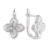 Серьги серебряные с жемчугом и фианитами «Lace Blossom» Fresh Jewelry (арт.PI-E04286-X-W-PN-X-W)