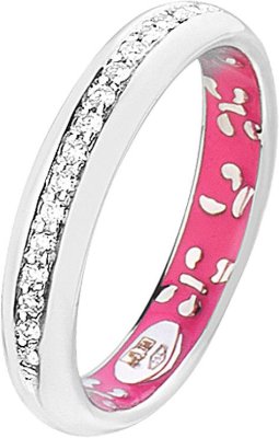 Кольцо из белого золота с бриллиантом и эмалью (Арт.k11hl07wg)