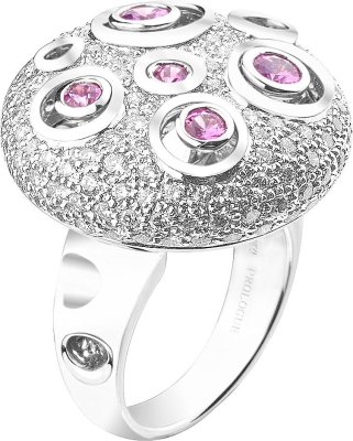 Кольцо из белого золота с бриллиантом и сапфиром (Арт.rg_5226_a04)