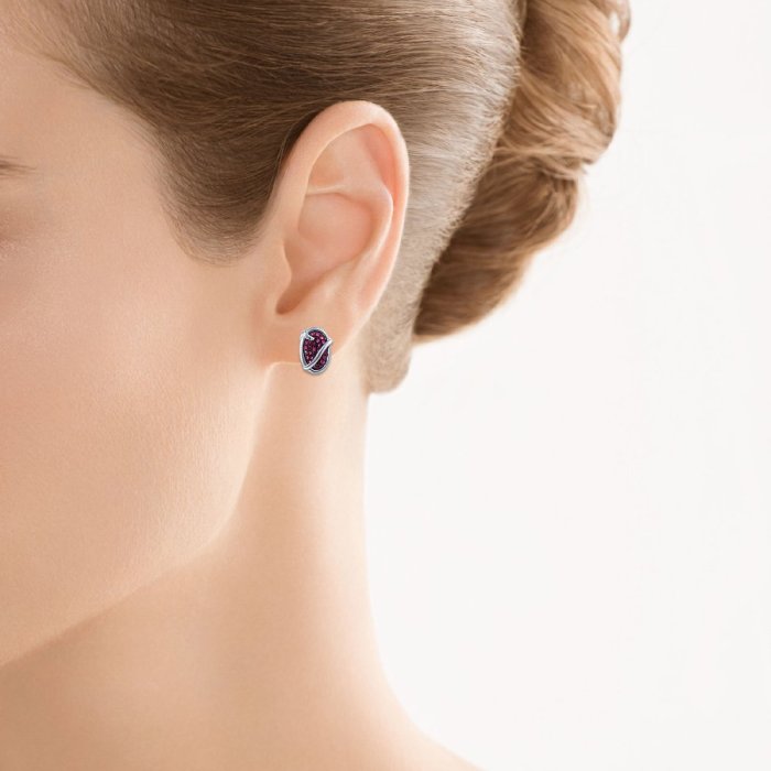 Серьги из белого золота с рубином (Арт.e21659_ru_wg)