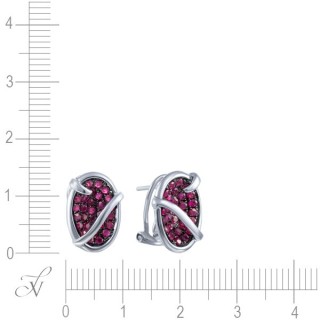Серьги с рубином «Скарлетт Овал» из белого золота 585, JVG (арт.E21659_RU_WG)