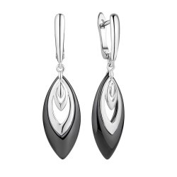 Серьги из серебра с керамикой (Арт.tc-e00588-b-w-x-x-x)