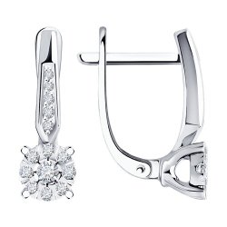 Серьги из белого золота с бриллиантами (Арт.1022025-3)