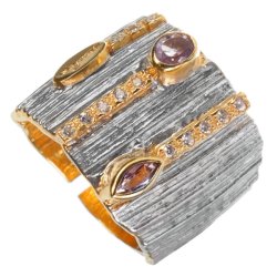 Серебряное кольцо BEAVERS с аметистом 1096a
