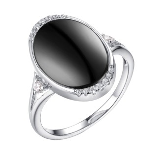 Кольцо серебряное с белой керамикой и фианитами «Ceramic Shine» Fresh Jewelry (арт.TC-R00375-B-W-X-X-W)