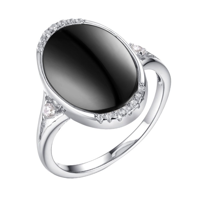 Кольцо серебряное с белой керамикой и фианитами «Ceramic Shine» Fresh Jewelry (арт.TC-R00375-B-W-X-X-W)