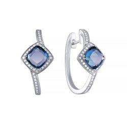 Серьги из белого золота с бриллиантом и топазом (Арт.er33102_sr_lt_wg)