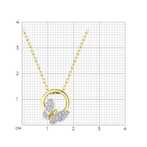 Колье из желтого золота с фианитами (Арт.070380-2)