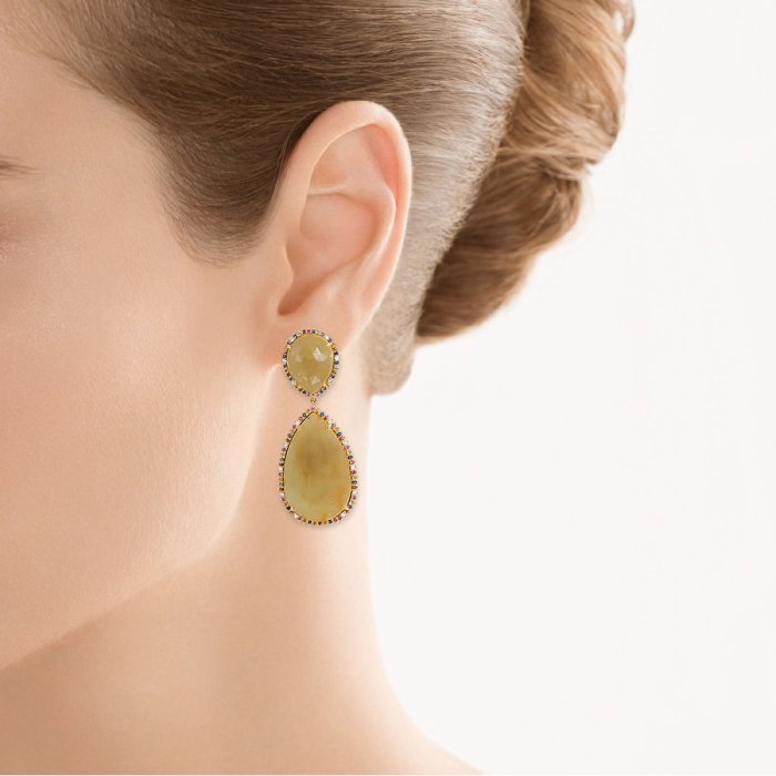 Серьги из золота с корундом и сапфиром (Арт.me32639-fs-yg_sm_cr_yg)